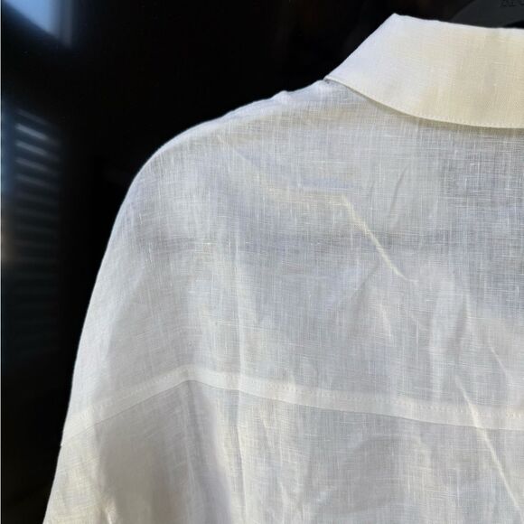 Collection by Cezele White Linen Button Down Shirt - Picture 11 of 11
